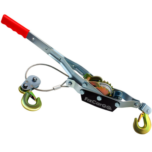 Лебёдка ручная рычажная 4 т. со стальным тросом 5,5 мм, 3,3 м. 2 крюка